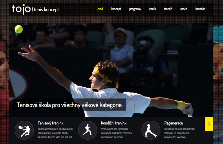 Ukázka webu TenisKoncept.cz - 1