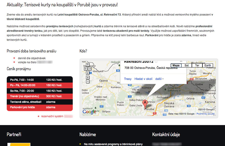 Ukázka webu TenisKoncept.cz - 3